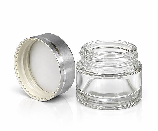 10 CC CAM ŞEFFAF KREM KAVANOZU - GÜMÜŞ KAPAKLI 10 ML ŞEFFAF CAM KAVANOZ KOZMETİK KAVANOZ - 3