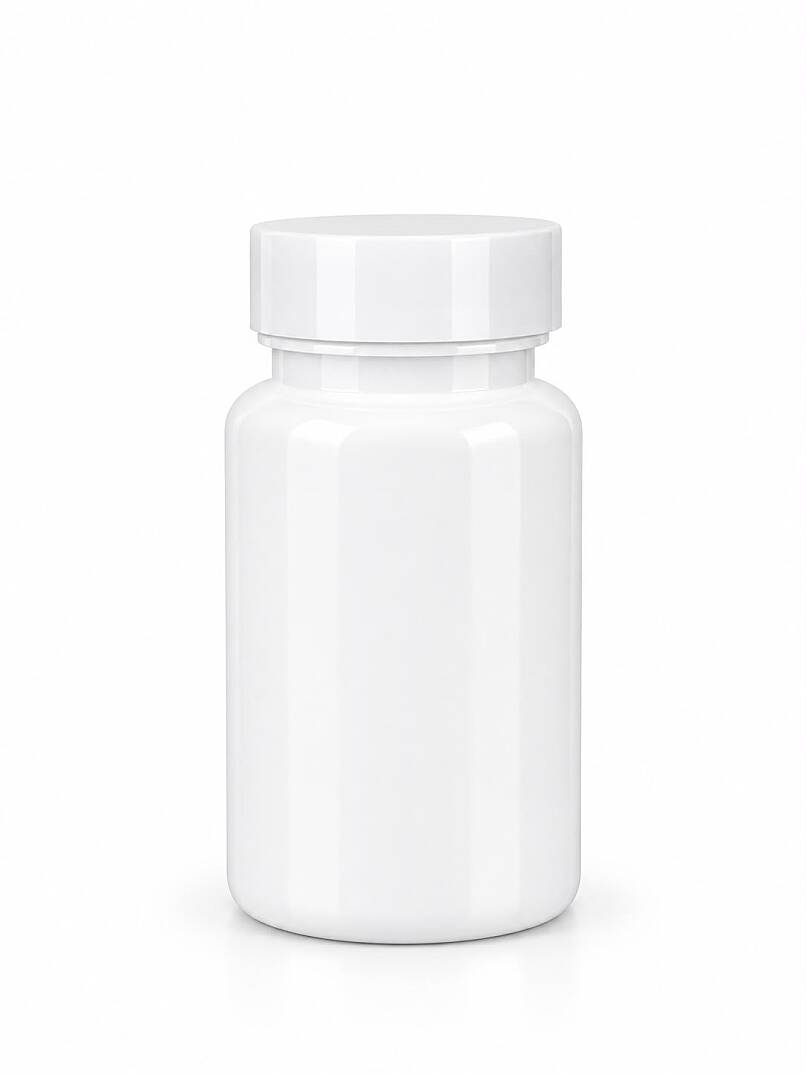 100 CC BEYAZ PET TABLET ŞİŞESİ BEYAZ KAPAKLI 100 ML KAPSÜL KUTUSU İLAÇ ŞİŞESİ MEDİKAL HAP ŞİŞESİ - 1