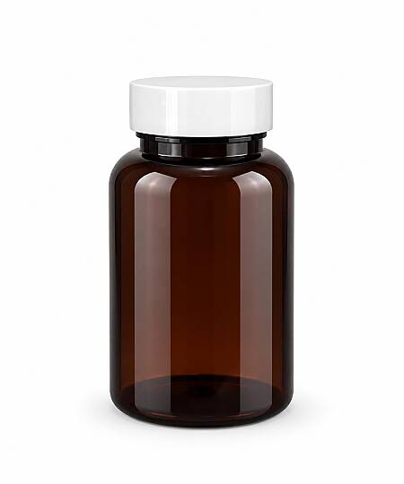 150 CC AMBER PLASTİK TABLET ŞİŞESİ BEYAZ KAPAKLI GIDAYA UYGUNDUR