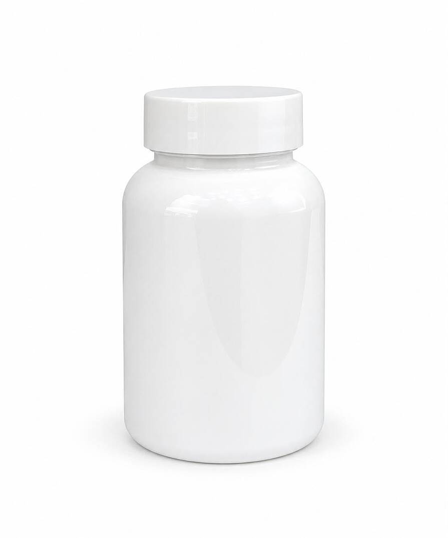 150 CC BEYAZ PLASTİK TABLET ŞİŞESİ BEYAZ PLASTİK KAPAKLI GIDAYA UYGUNDUR - 1