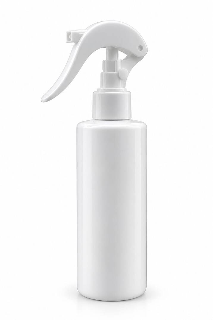 250 CC BEYAZ PLASTİK  KÜT ŞİŞE BEYAZ TRİGER SPREYLİ - 1