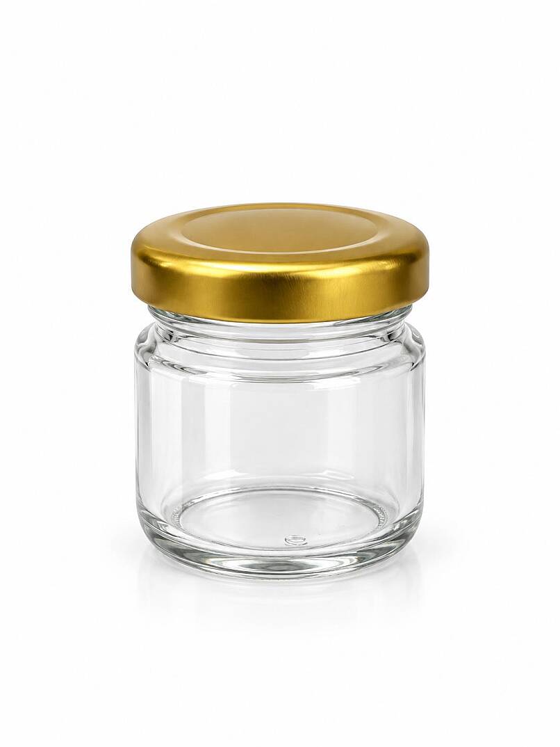 40 CC GOLD METAL KAPAKLI CAM KAVANOZ 40 ML - 1