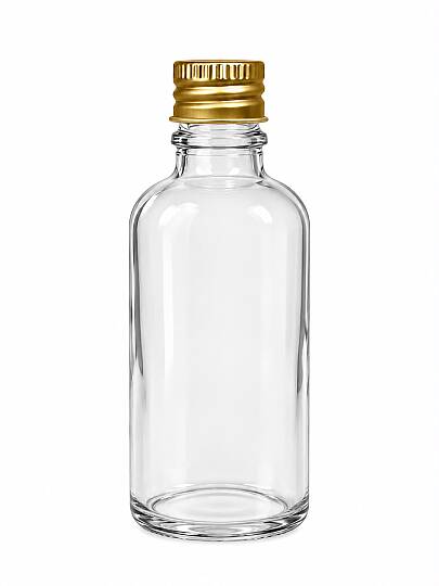 50 CC ŞEFFAF CAM ŞİŞE KÖPÜK CONTALI GOLD ALÜMİNYUM METAL KAPAKLI TAKIM 50 ML ŞEFFAF CAM ŞİŞE