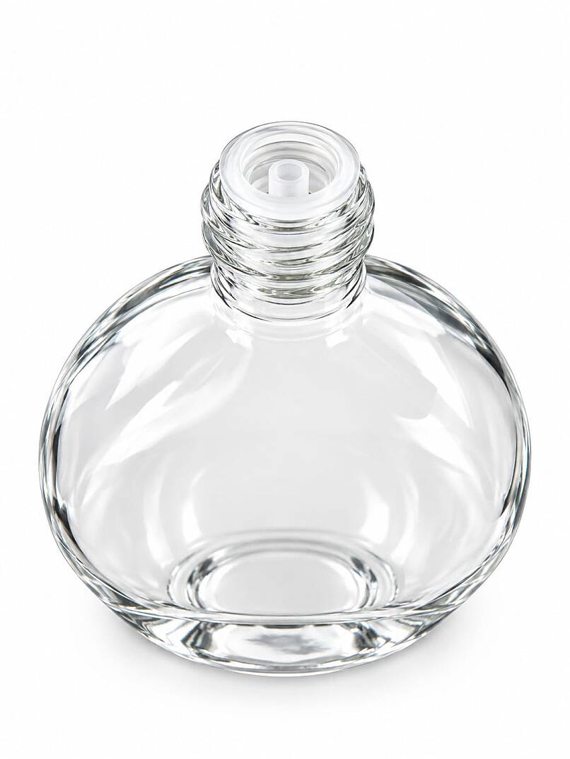 50 CC YUVARLAK MODEL GÜMÜŞ METAL KAPAKLI TIPALI CAM KOLONYA ŞİŞESİ - 2